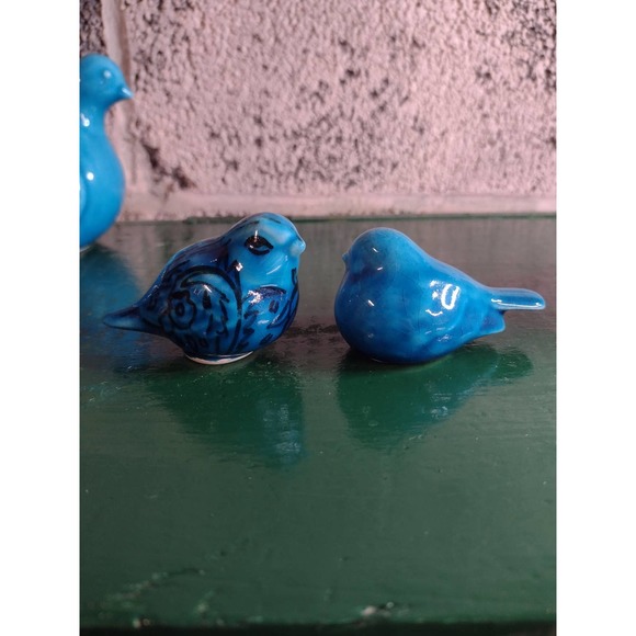 Ceramic Birds,Vintage, Turkish Blue birds,Doves,Set of 4,Family,Signed Turkish - Picture 5 of 9